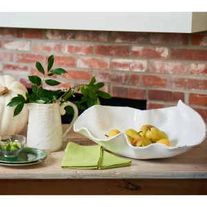 Large Atelier Free Form Textured White Bowl by Abigails