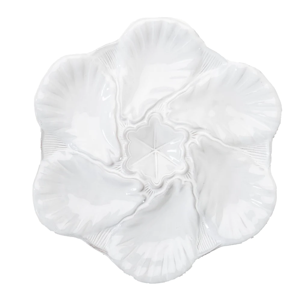 Fleur De Lis White Oyster Plate by Abigails