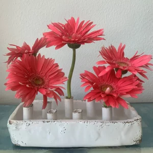 White 8-Hole Ceramic Boat Tulipiere by Abigails