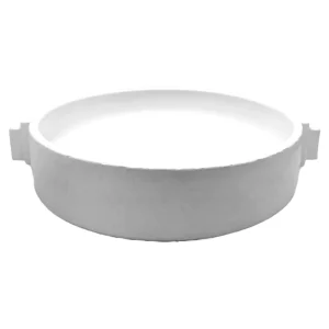 Domino White Hammered Ceramic Bowl with Handles by Abigails