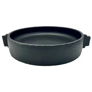 Domino Black Hammered Ceramic Bowl with Handles by Abigails