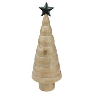 Medium Copenhagen Wood Tree with Star by HomArt