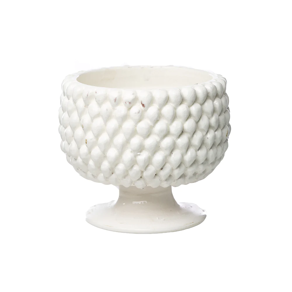 Vinci Pine Cone White Ceramic Planters by Abigails - Image 2