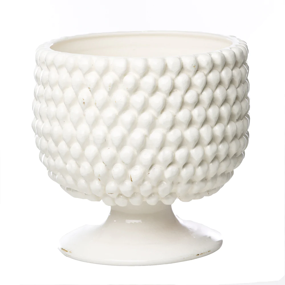 Vinci Pine Cone White Ceramic Planters by Abigails - Image 3