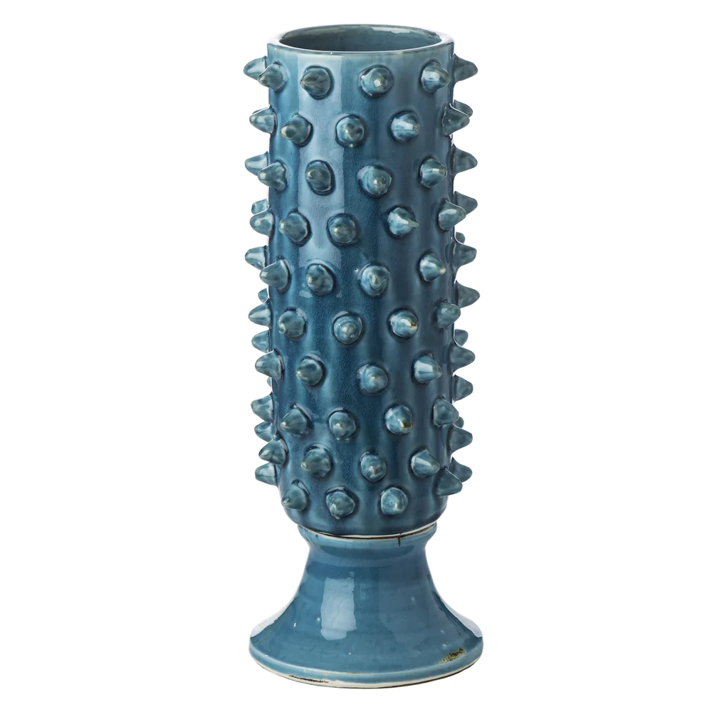 Vinci Pine Cone Turquoise Ceramic Vase by Abigails