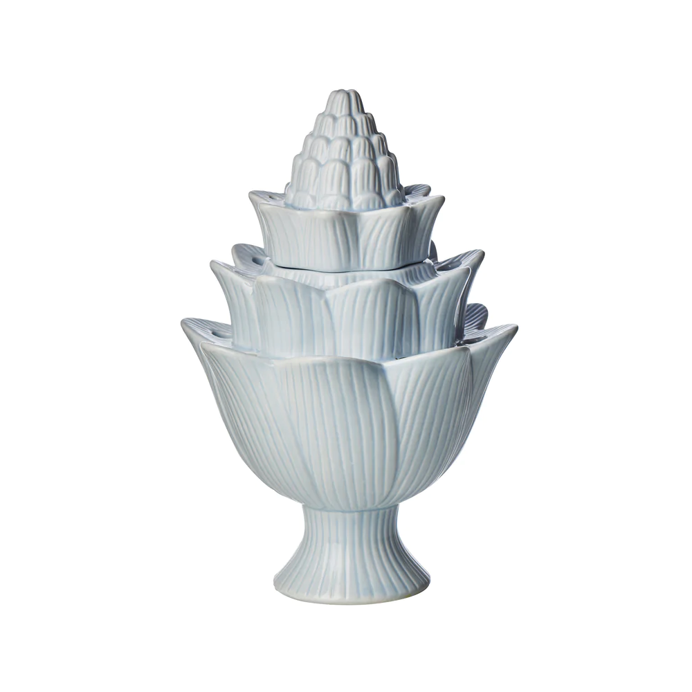 Terra Cotta Artichoke Table Lamp In Blue