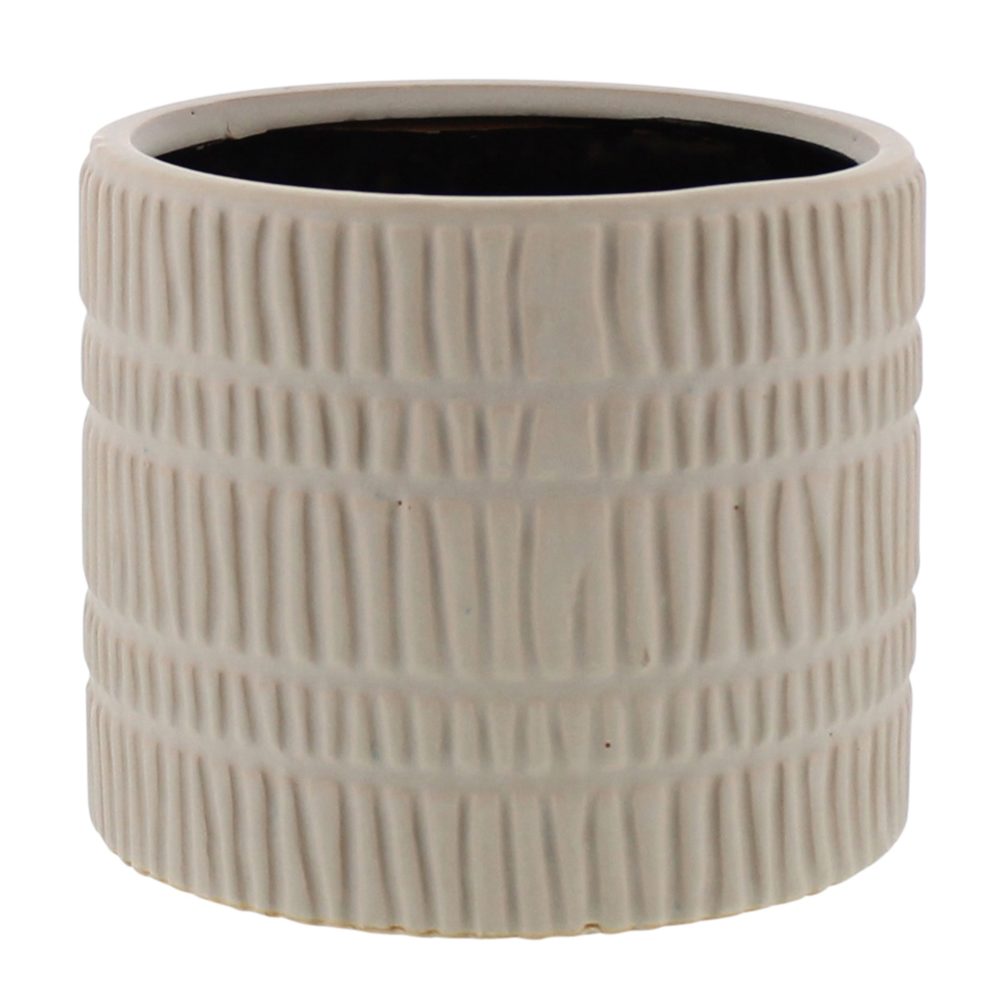 Large Matte White Ceramic Cachepot by HomArt - Image 2