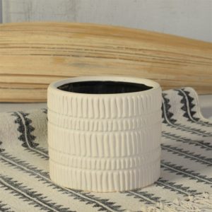 Large Matte White Ceramic Cachepot by HomArt