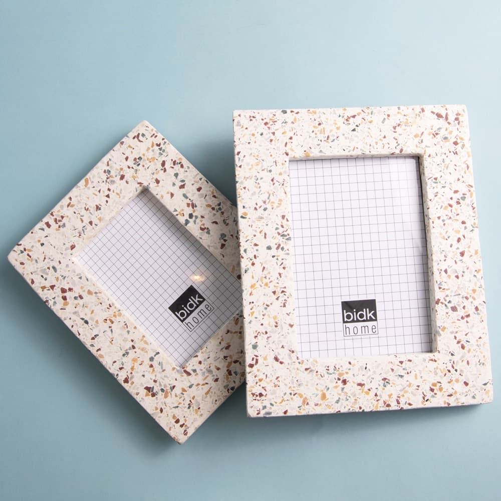 White Terrazzo Frames by BIDKhome Seven Colonial