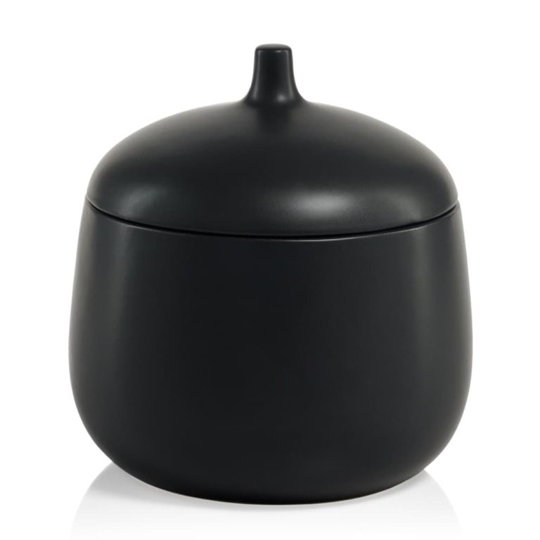 Large Black Bodega Ceramic Canister by Zodax Seven Colonial