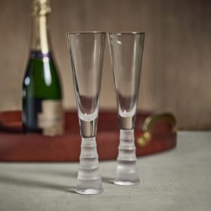 Terrell Bamboo Stem Champagne Flutes Set of 4 by Zodax
