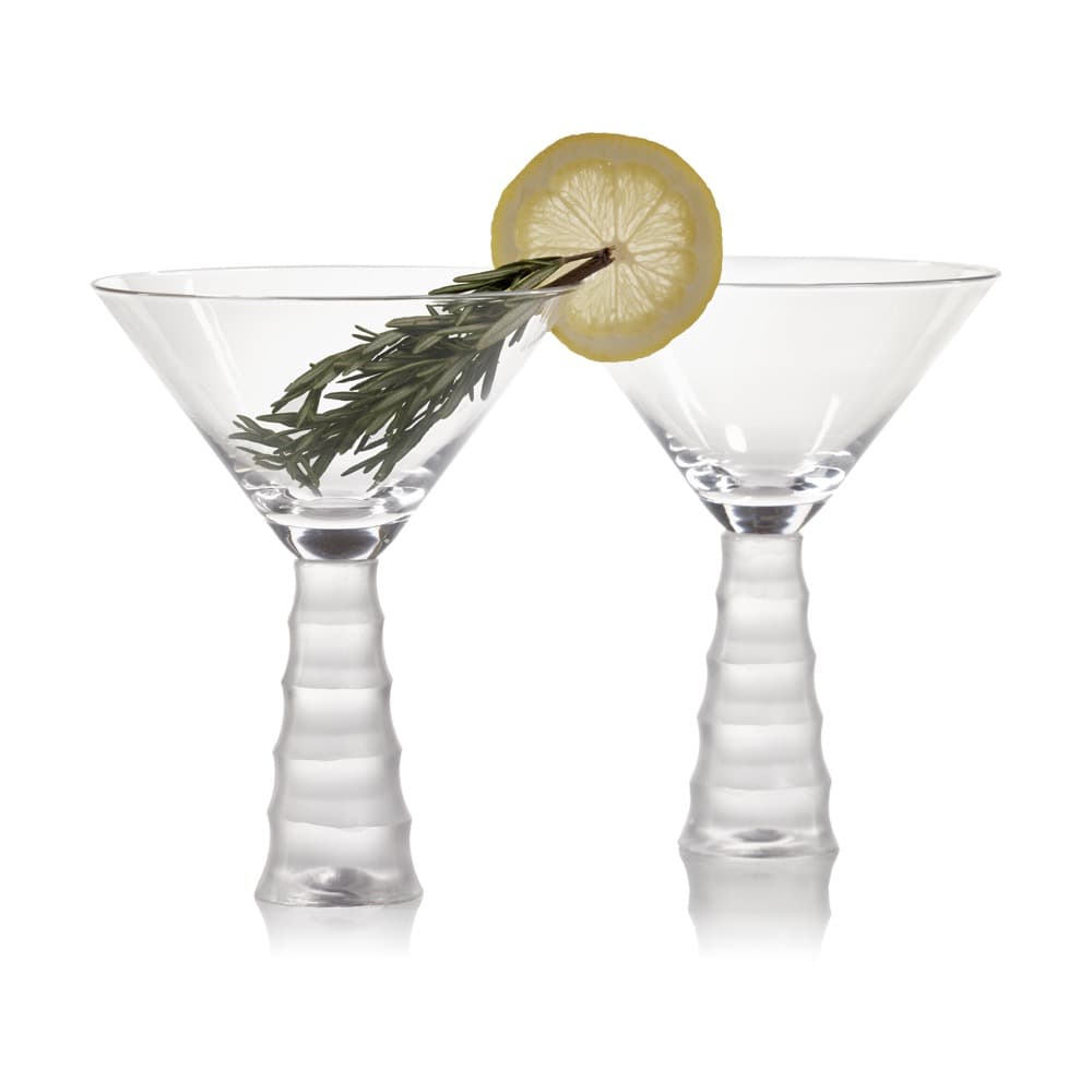 Terrell Bamboo Stem Martini Glasses Set of 4 by Zodax