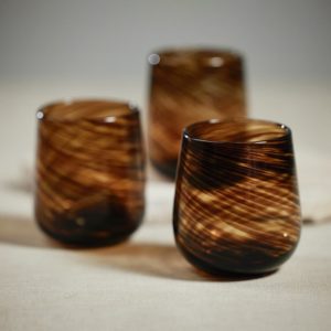Tory Tortoise Stemless All Purpose Glasses Set of 6 by Zodax