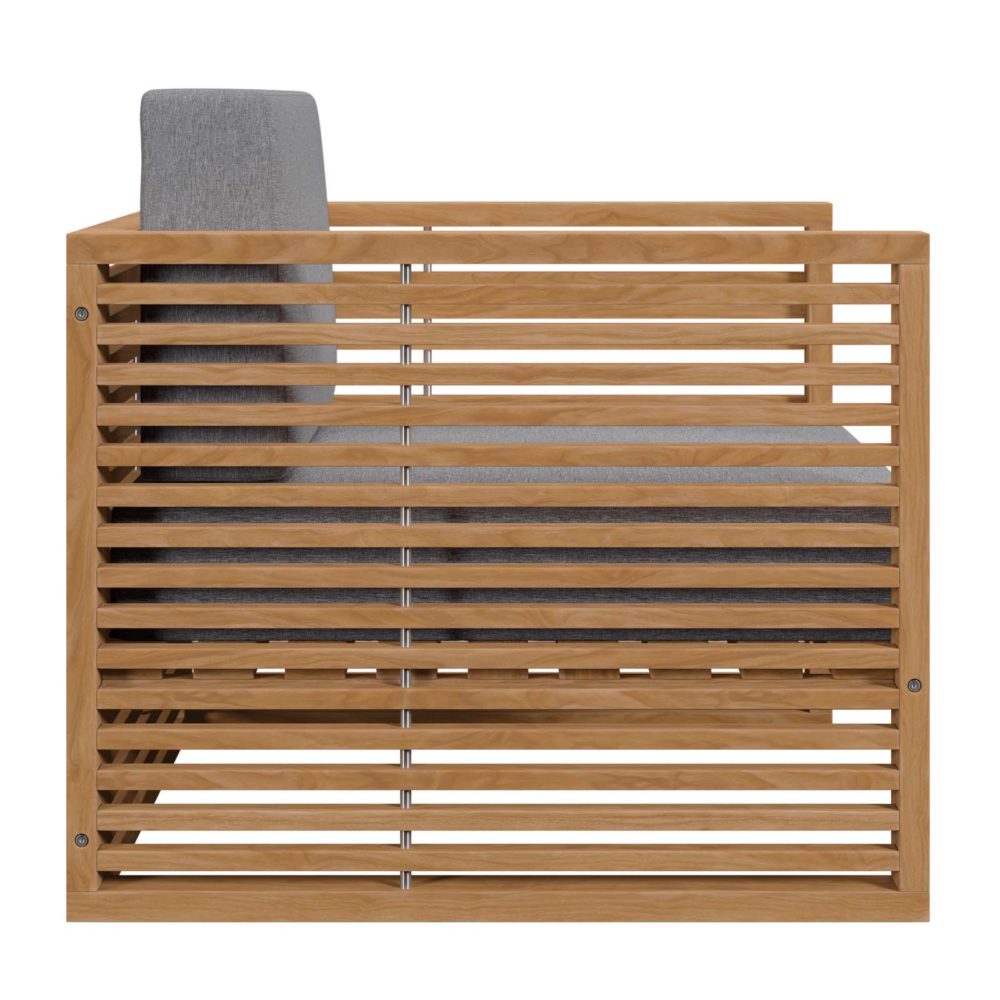 Carlsbad Teak Wood Outdoor Patio Armchair Natural/Gray by Modway - Image 3