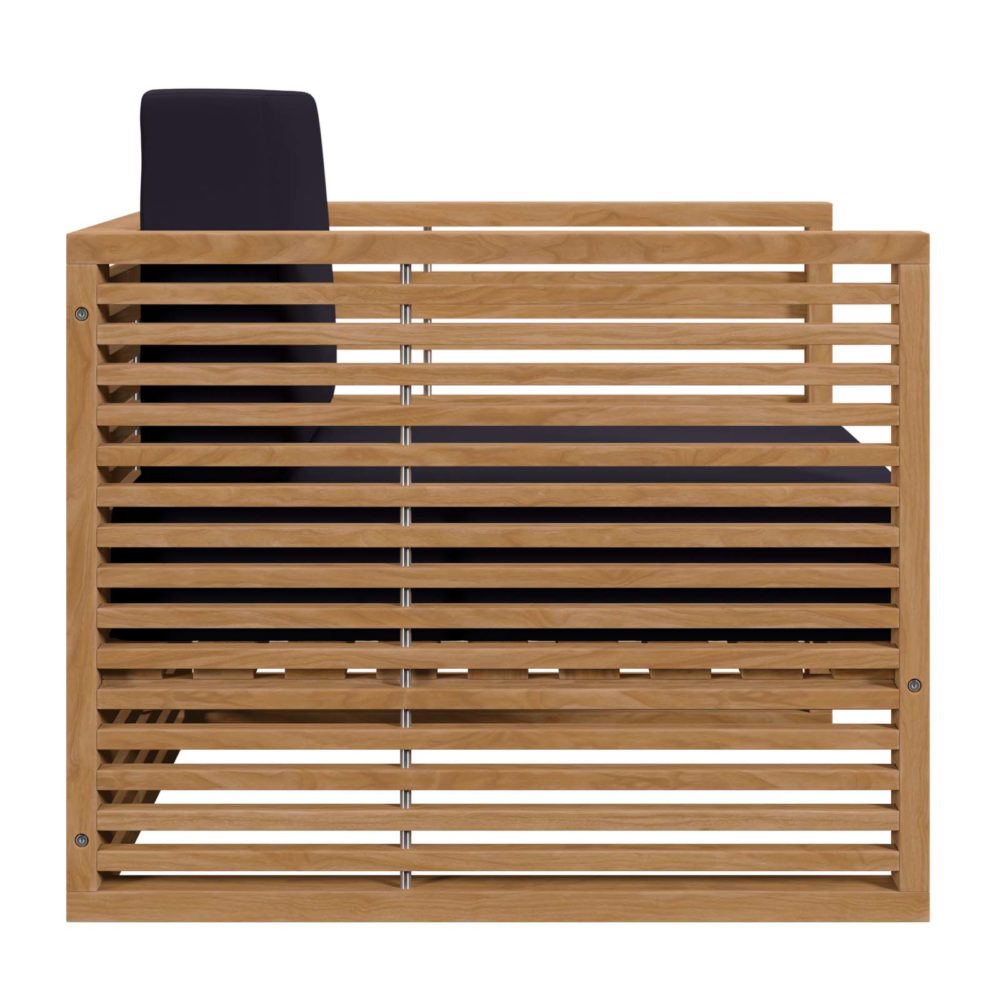 Carlsbad Teak Wood Outdoor Patio Armchair Natural/Navy by Modway - Image 3