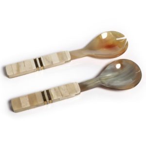 Matteo Horn Salad Server Set with Bone Handle by Zodax