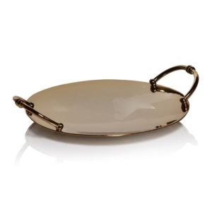 Azalea Round Gold Serving Tray by Zodax