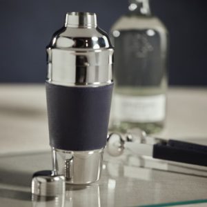 Laguna Nickel and Leather Cocktail Shaker by Zodax