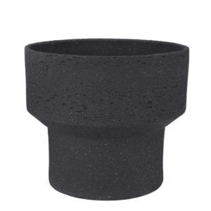 Large Pietra Anthracite Round Pot by Edelman