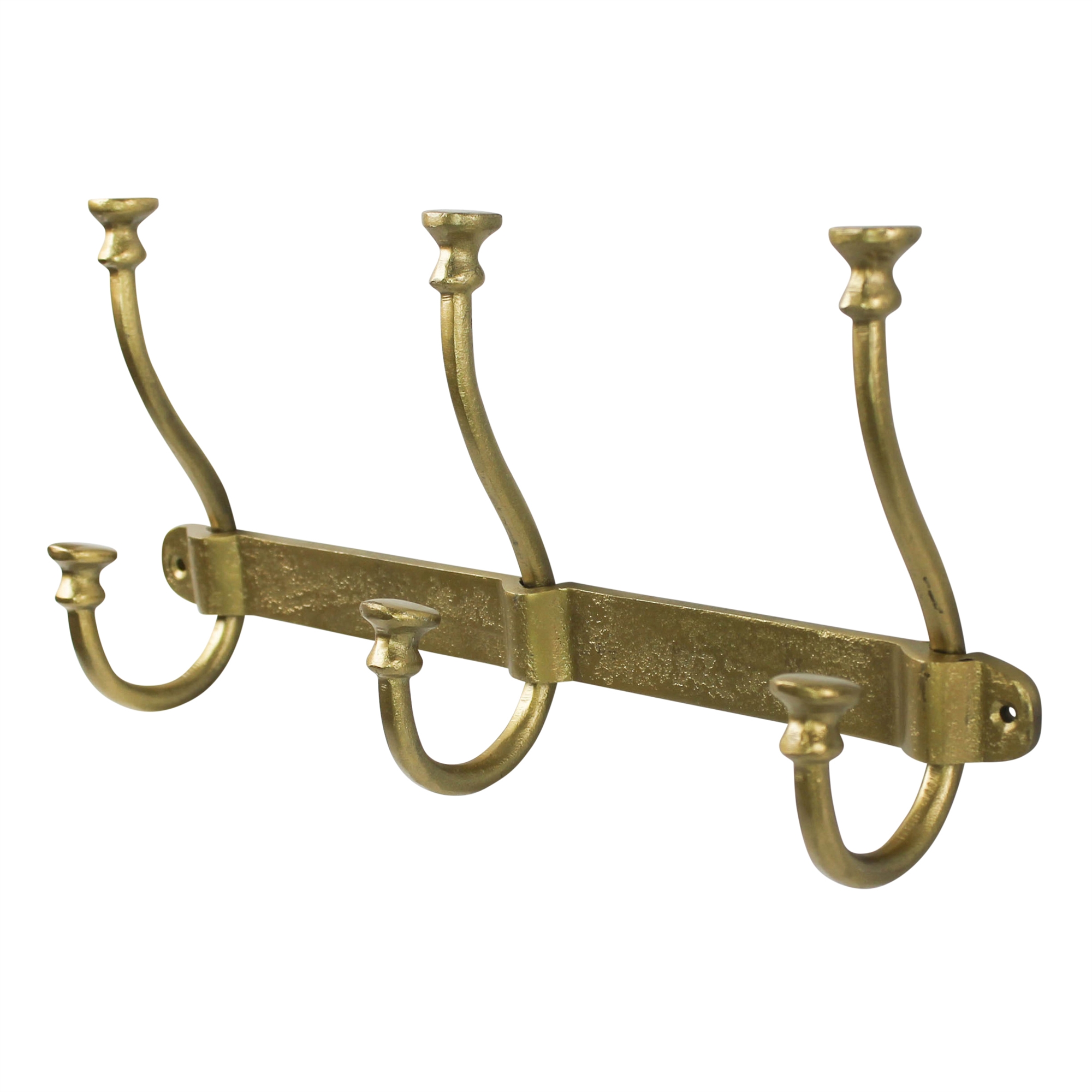 Reed Antiqued Brass Wall Hook - Short