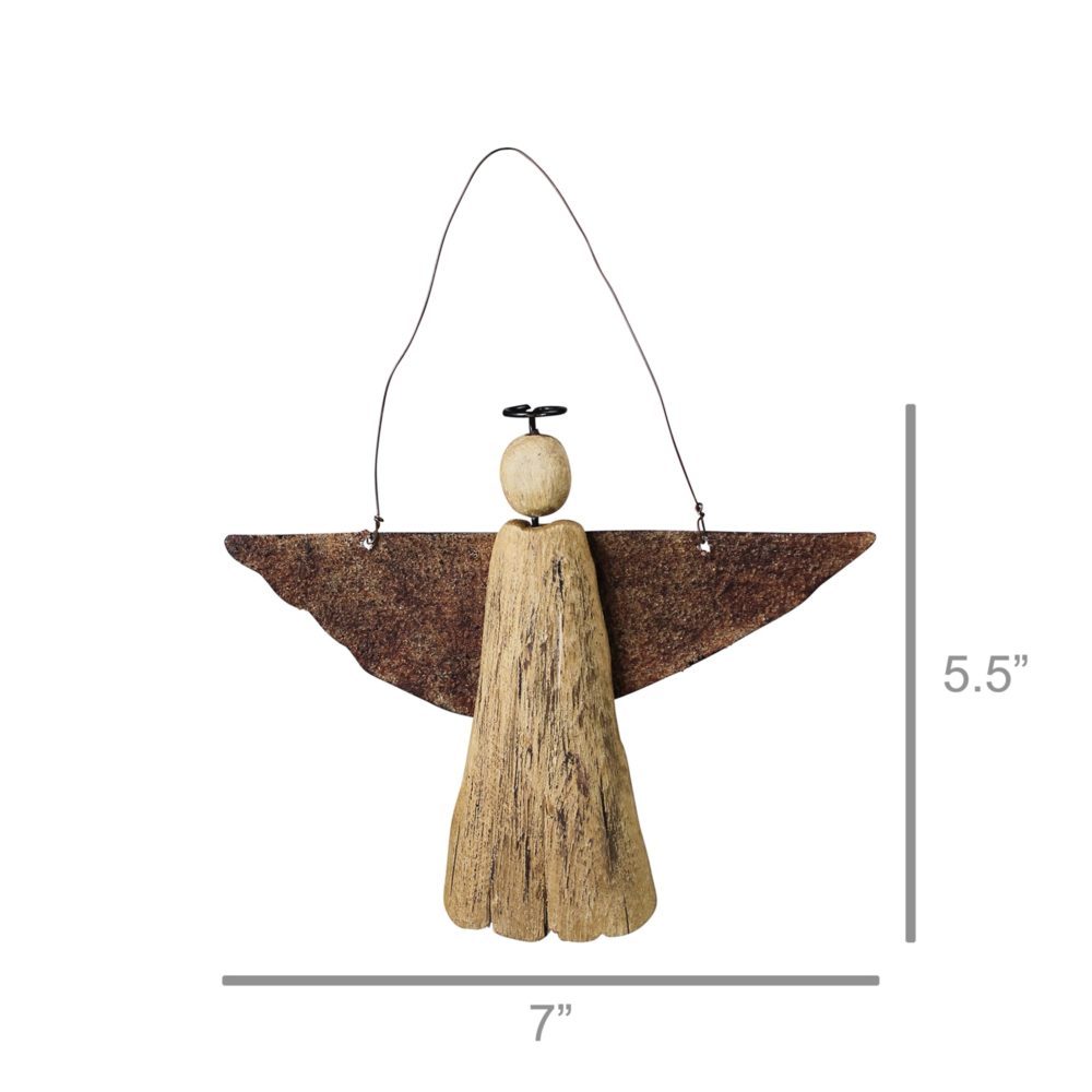 Hanging Wood Angel Ornament Set of 2 by HomArt - Image 2