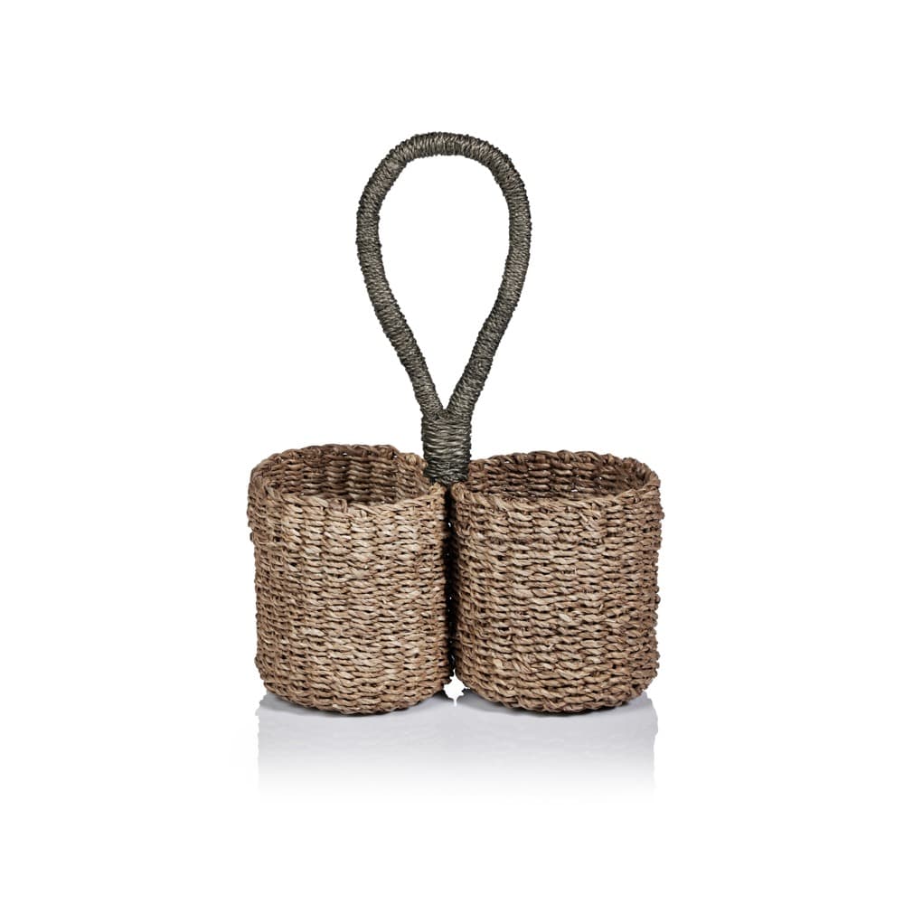Matera Seagrass Two Bottle Caddy by Zodax Seven Colonial