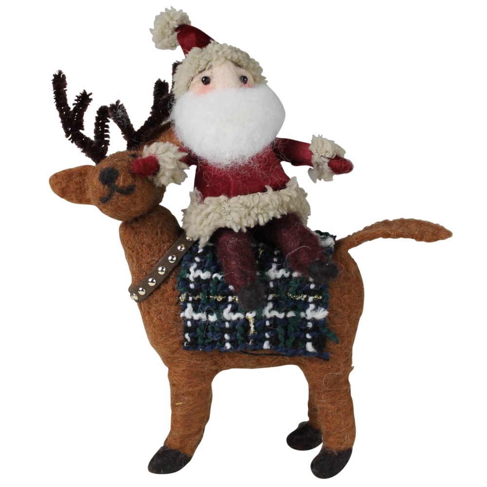 Felt Santa on Deer by HomArt