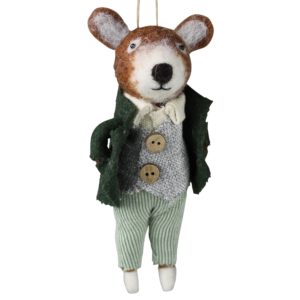 Felt Bear in Coat Ornament Set of 2 by HomArt