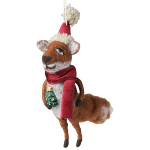 Felt Boy Fox Ornament Set of 2 by HomArt