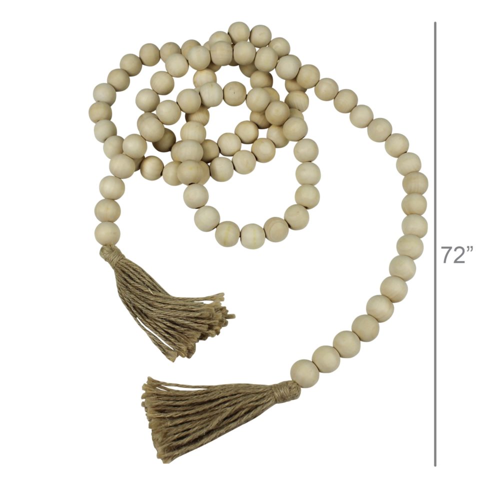 Paulo Wood Garland with Tassel by HomArt - Image 3
