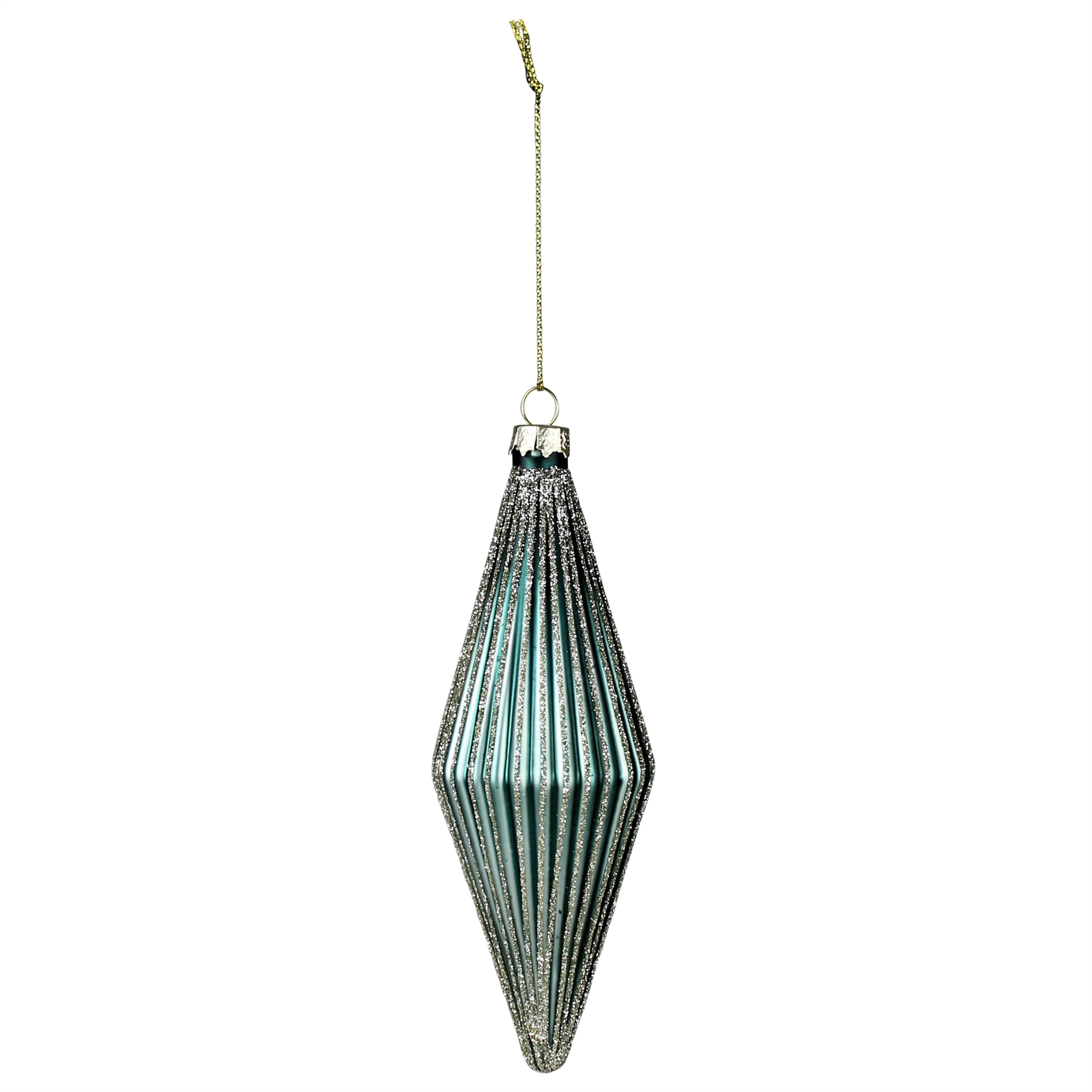 Ribbed Glass Rhombus Ornaments Set of 6 by HomArt - Image 4
