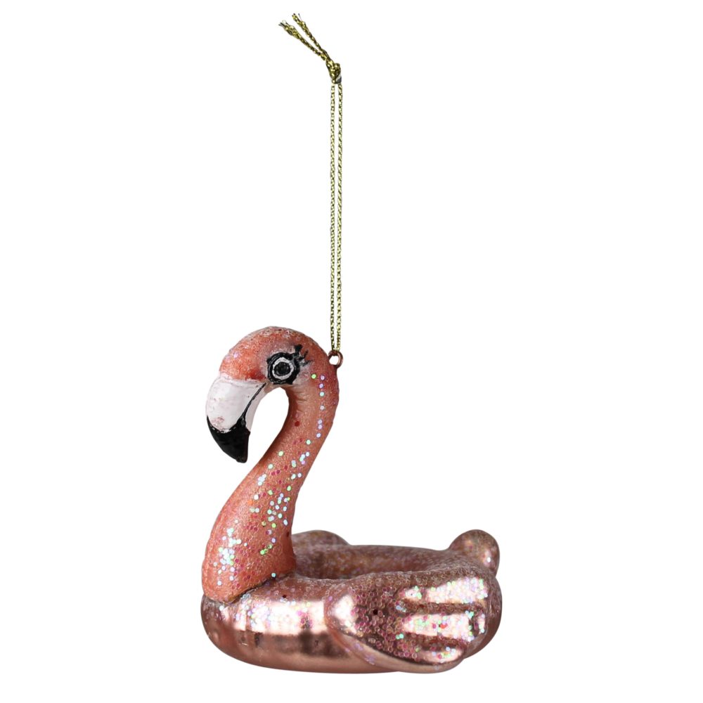 Glass Flamingo Ornament Set of 2 by HomArt - Image 2