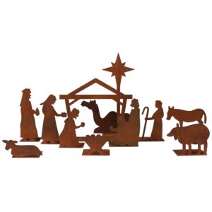 Rust Nativity Set of 10 by HomArt