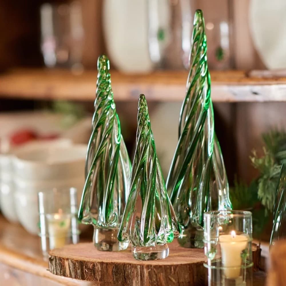Holiday Green and Clear Glass Trees by Abigails - Image 2