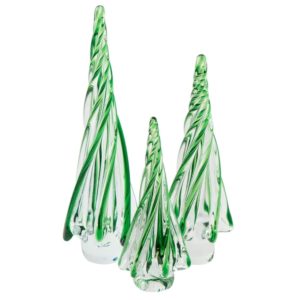 Holiday Green and Clear Glass Trees by Abigails