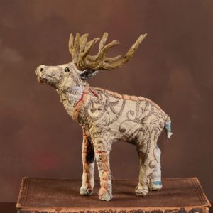 Petite Beige Standing Stag by HomArt