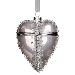 Glass Heart Ornament Set of 2 by HomArt