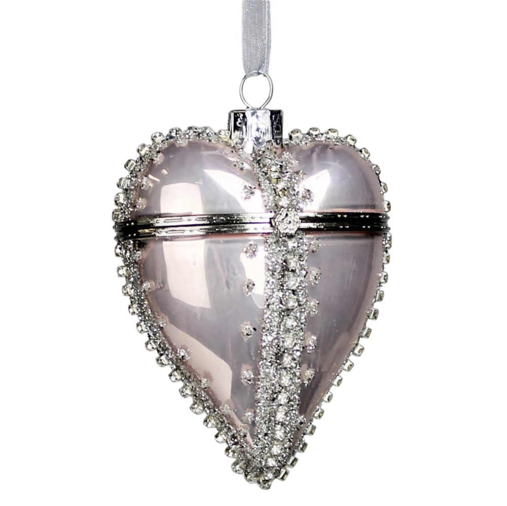 Glass Heart Ornament Set of 2 by HomArt - Image 2