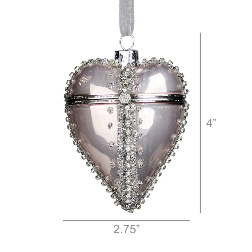 Glass Heart Ornament Set of 2 by HomArt - Image 3