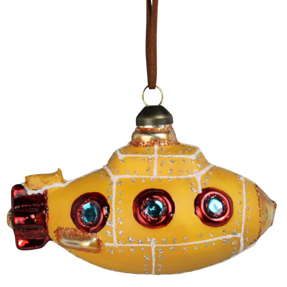 Glass Submarine Ornament Set of 2 by HomArt