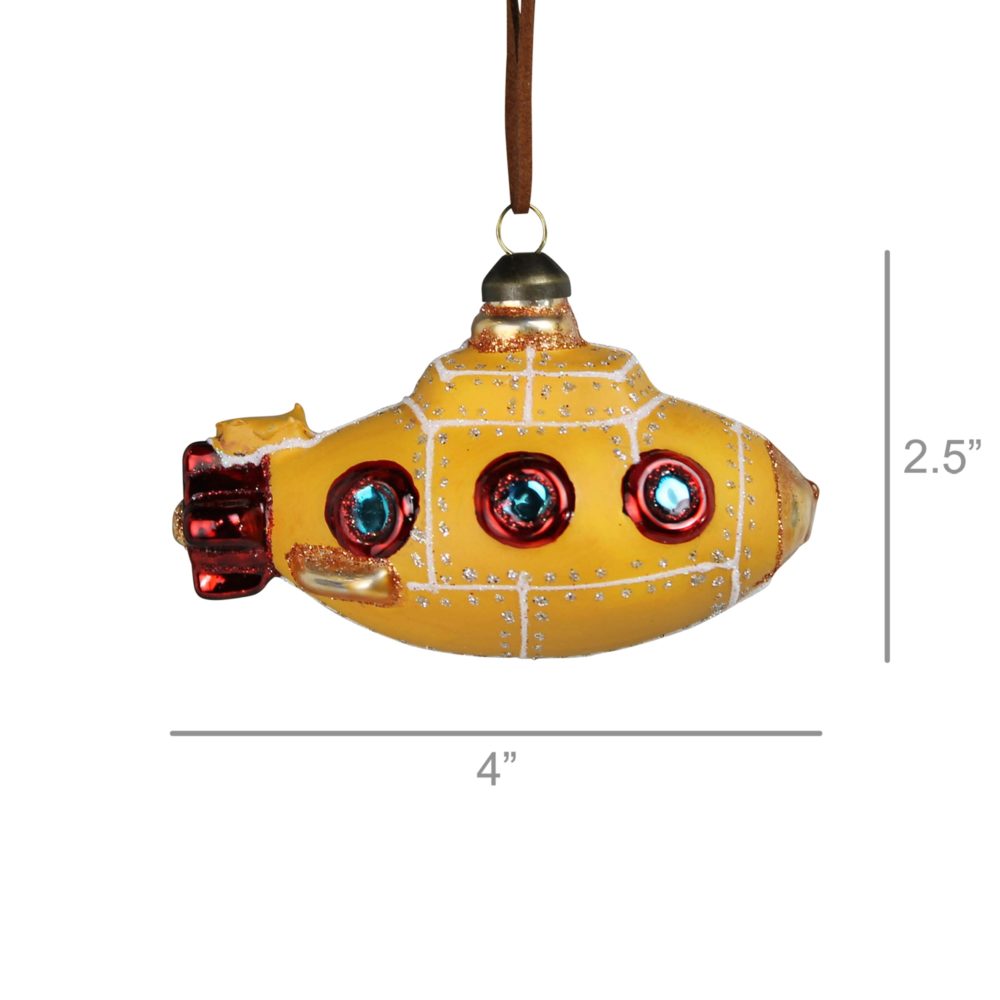 Glass Submarine Ornament Set of 2 by HomArt - Image 2