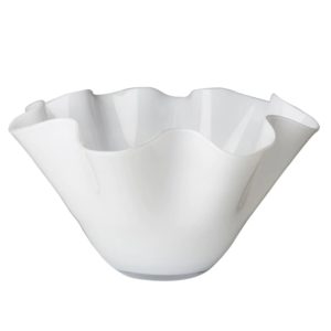 Large White Bowl with Wavy Top by Abigails