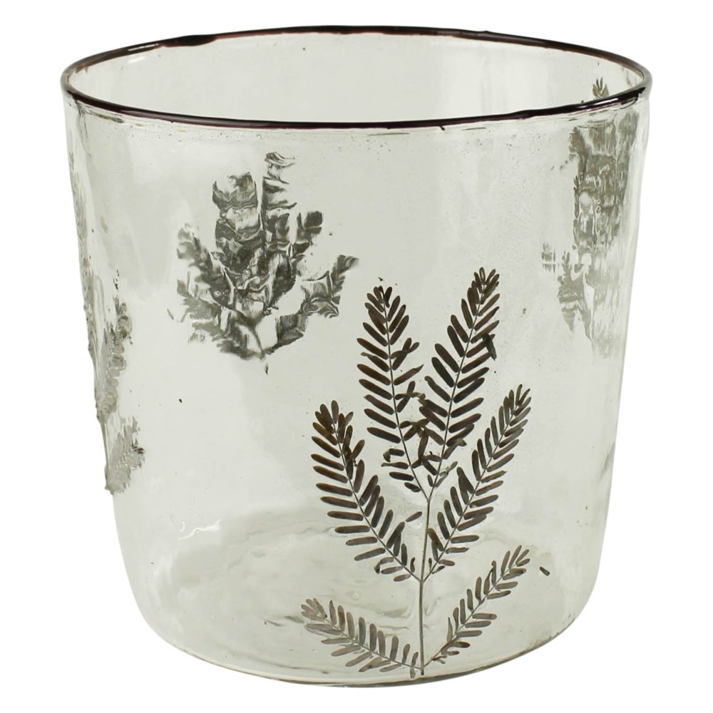 Medium Enameled Fern Candle Holder by HomArt