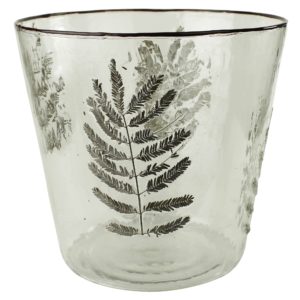 Large Enameled Fern Candle Holder by HomArt