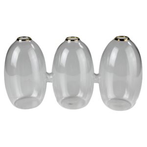 Glass Vase Trio with Gold Rim by HomArt