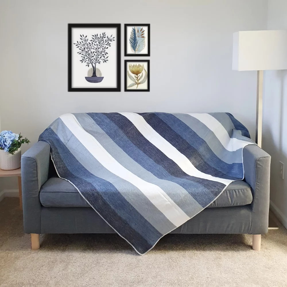 Ambato Blue Alpaca Wool Throw Blanket by Latitude Zero - Image 3