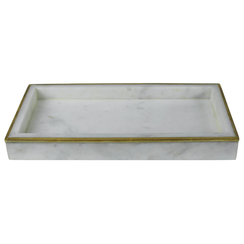 Loren Marble and Brass Tray by HomArt