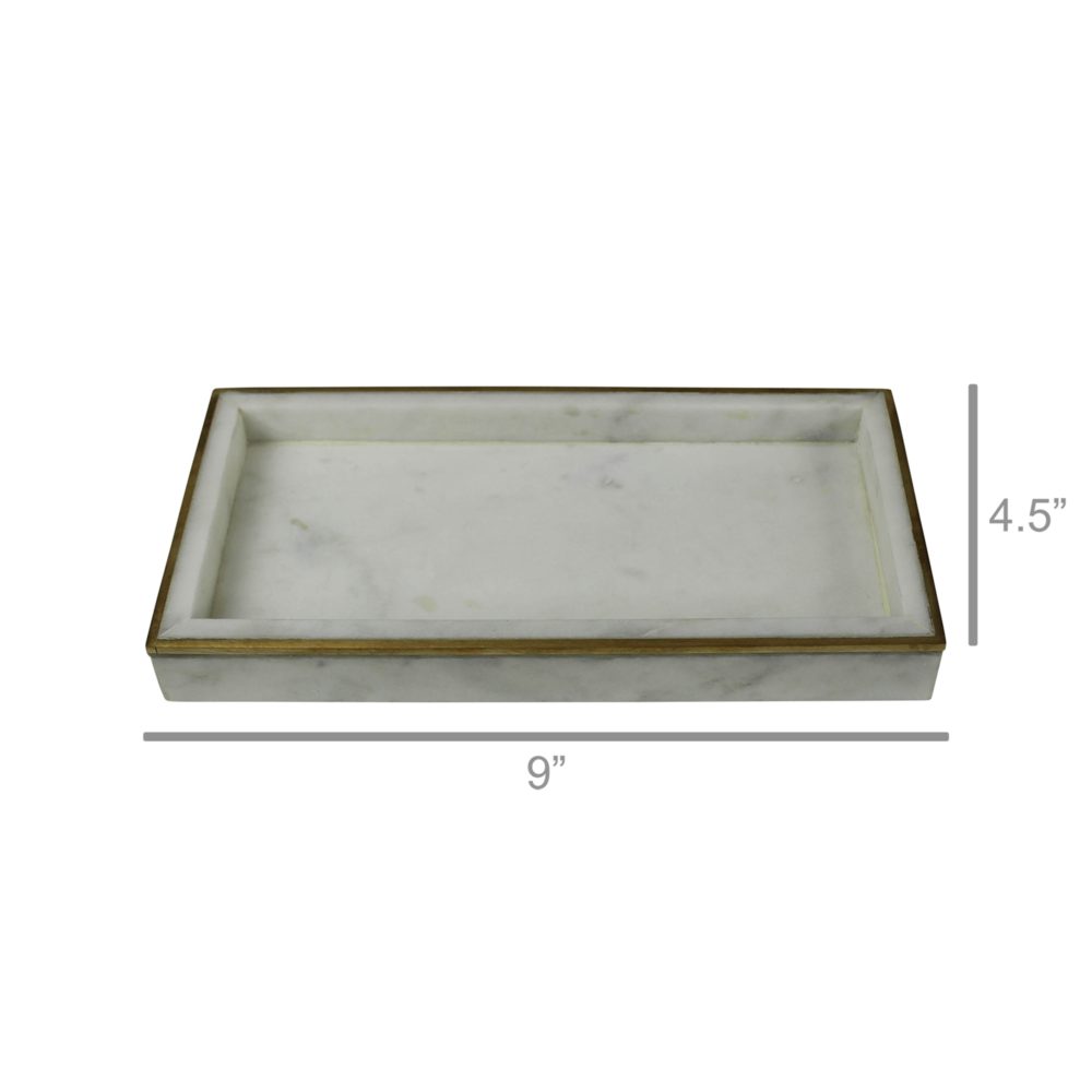 Loren Marble and Brass Tray by HomArt - Image 3