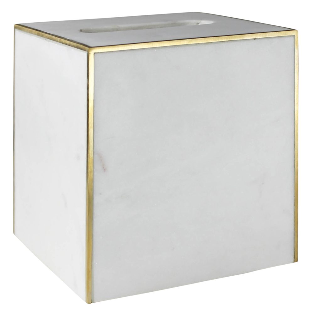 Loren Marble and Brass Tissue Holder by HomArt