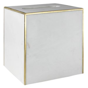 Loren Marble and Brass Tissue Holder by HomArt